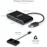 StarTech.com Hub USB 2.0 4 ports, alimenté par bus USB, mini hub USB de voyage, répartiteur USB 2.0 multiport, hub USB portable, 480 Mbit/s
