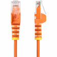 StarTech.com 25ft Orange Slim CAT6 Ethernet Cable, Slim Snagless RJ45, UTP, LSZH, 28AWG Bare Copper, Slim Network Patch Cord, Fluke Tested