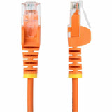 StarTech.com 25ft Orange Slim CAT6 Ethernet Cable, Slim Snagless RJ45, UTP, LSZH, 28AWG Bare Copper, Slim Network Patch Cord, Fluke Tested