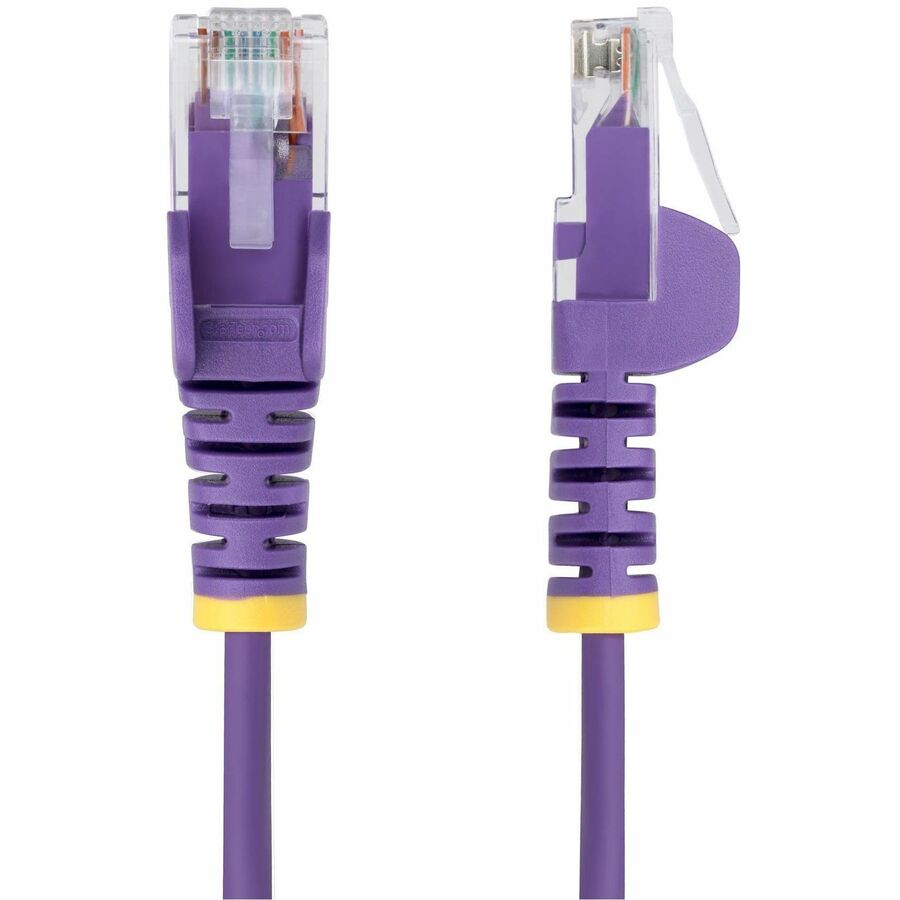 StarTech.com 25ft Purple Slim CAT6 Ethernet Cable, Slim Snagless RJ45, UTP, LSZH, 28AWG Bare Copper, Slim Network Patch Cord, Fluke Tested
