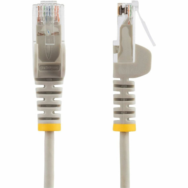 StarTech.com 50ft Gray Slim CAT6 Ethernet Cable, Slim Snagless RJ45, UTP, LSZH, 28AWG Bare Copper, Slim Network Patch Cord, Fluke Tested