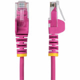 StarTech.com 50ft Pink Slim CAT6 Ethernet Cable, Slim Snagless RJ45, UTP, LSZH, 28AWG Bare Copper, Slim Network Patch Cord, Fluke Tested