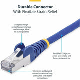 StarTech.com 6in Blue CAT8 Ethernet Cable, Snagless RJ45, 25G/40G 2000MHz, 100W PoE, S/FTP, 26AWG Pure Bare Copper, LSZH Network Patch Cord