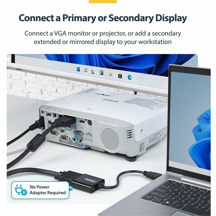 StarTech.com HDMI to VGA Adapter, Active Video Converter For Laptop/Desktop, 1920x1080 (1080p), HDMI Source to VGA Monitor/Display