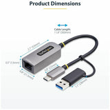 StarTech.com 2.5GbE USB-C to Ethernet Adapter with USB-A Converter, NBASE-T NIC, USB 3.0 Type-C 2.5/1G Multi Speed Network, USB 3.1 RJ45