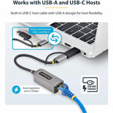 StarTech.com 2.5GbE USB-C to Ethernet Adapter with USB-A Converter, NBASE-T NIC, USB 3.0 Type-C 2.5/1G Multi Speed Network, USB 3.1 RJ45