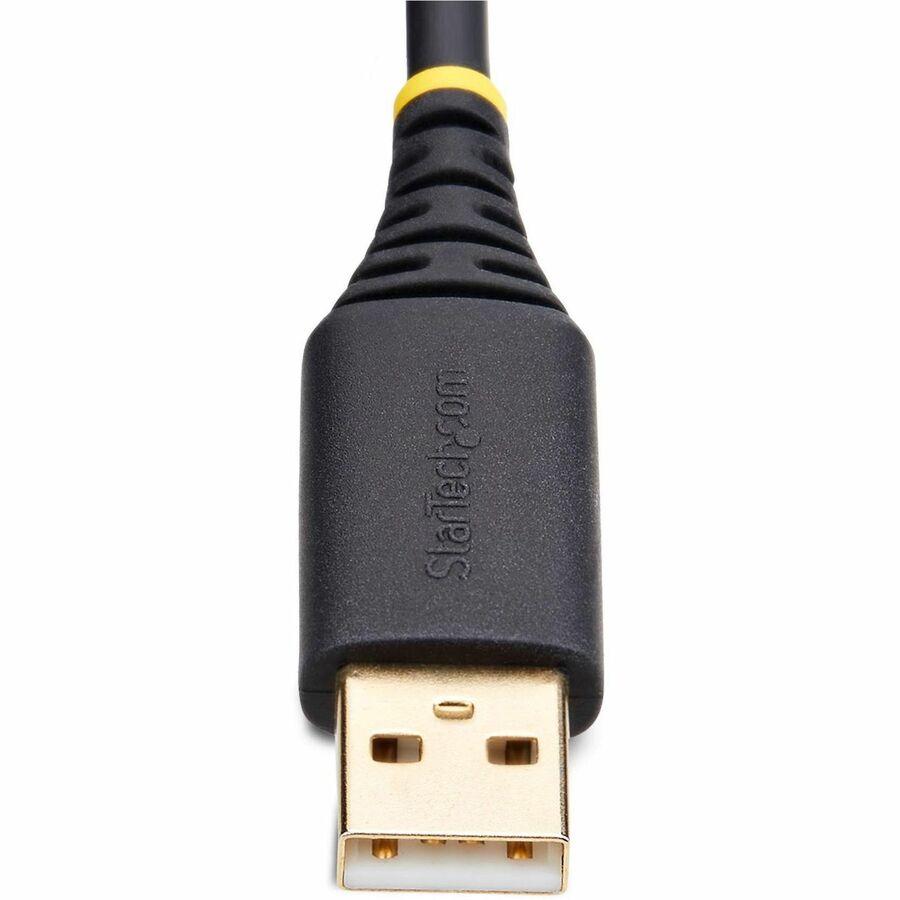 StarTech.com 1ft (30cm) USB to Serial Adapter Cable, COM Retention, FTDI, DB9 RS232, Interchangeable DB9 Nuts/Screws, Windows/macOS/Linux