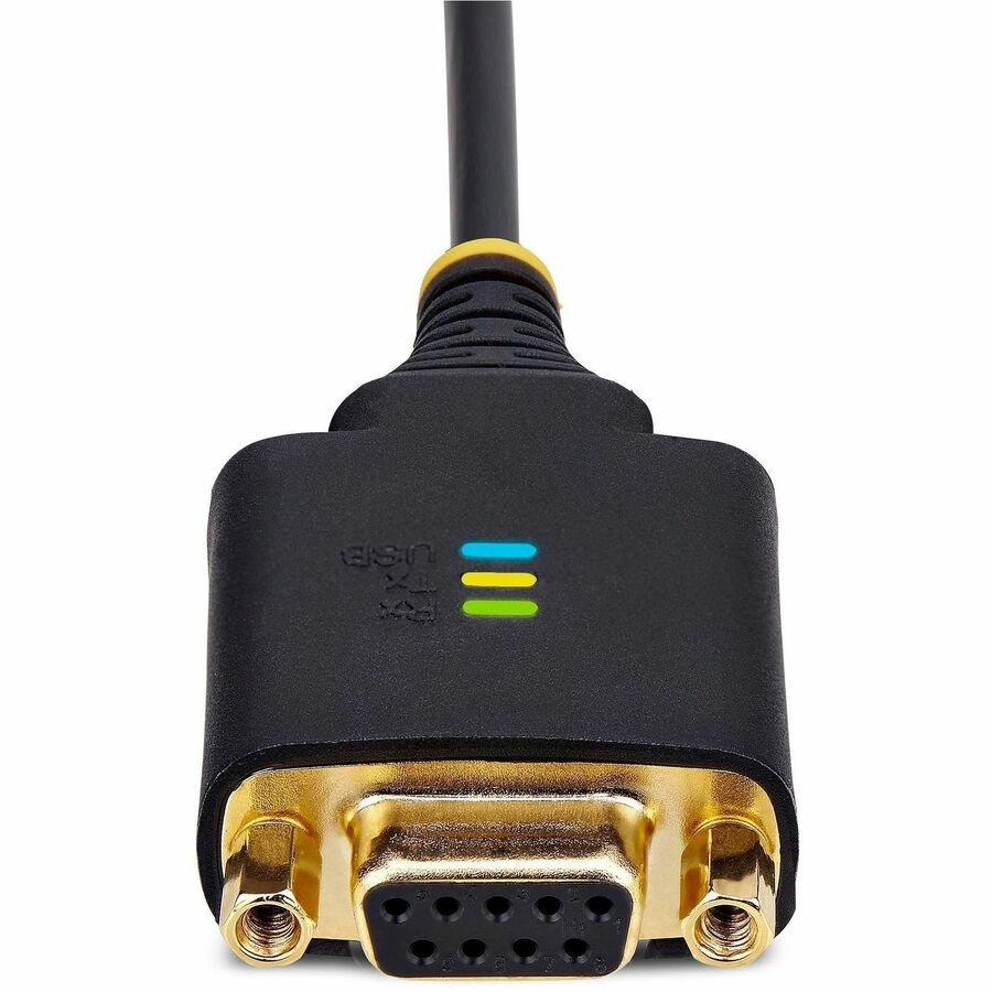 StarTech.com 1ft/30cm USB to Null Modem Serial Adapter Cable, COM Retention, FTDI, RS232, Changeable DB9 Nuts/Screws, Windows/macOS/Linux
