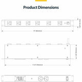 StarTech.com 8-Outlet Horizontal Rack Mount PDU, 1U Server Power Distribution Strip w/Surge Protector, 125V/15A, 8ft/2.4m Power Cord, TAA