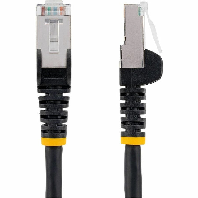 StarTech.com 1ft CAT6a Ethernet Cable, Black Low Smoke Zero Halogen (LSZH) 10 GbE 100W PoE S/FTP Snagless RJ-45 Network Patch Cord