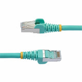 StarTech.com 1ft CAT6a Ethernet Cable, Aqua Low Smoke Zero Halogen (LSZH) 10 GbE 100W PoE S/FTP Snagless RJ-45 Network Patch Cord