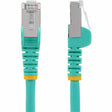 StarTech.com 1ft CAT6a Ethernet Cable, Aqua Low Smoke Zero Halogen (LSZH) 10 GbE 100W PoE S/FTP Snagless RJ-45 Network Patch Cord