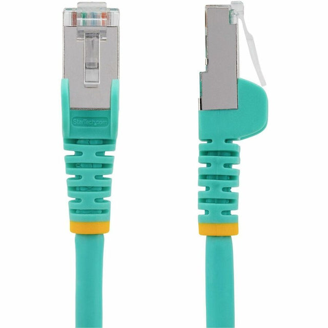 StarTech.com 1ft CAT6a Ethernet Cable, Aqua Low Smoke Zero Halogen (LSZH) 10 GbE 100W PoE S/FTP Snagless RJ-45 Network Patch Cord
