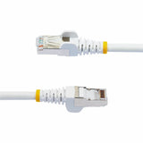 StarTech.com 1ft CAT6a Ethernet Cable, White Low Smoke Zero Halogen (LSZH) 10 GbE 100W PoE S/FTP Snagless RJ-45 Network Patch Cord