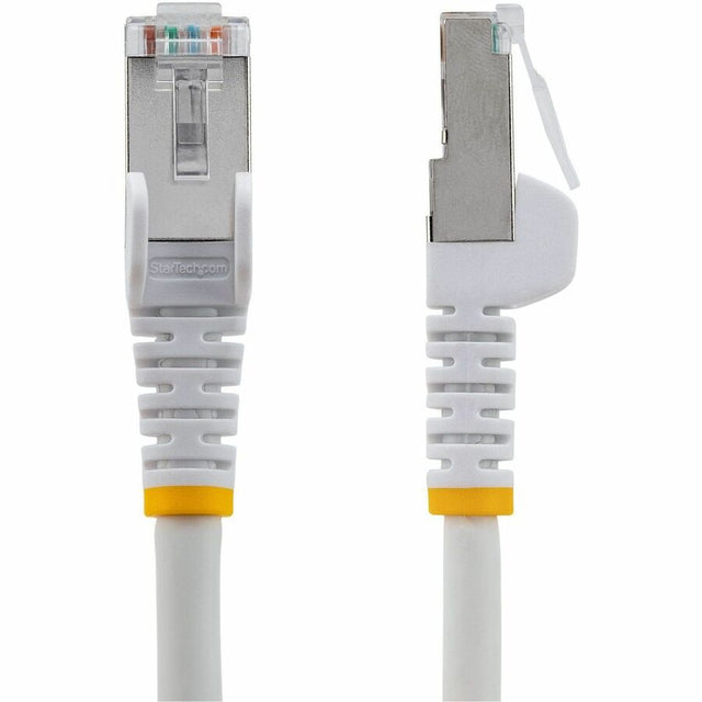 StarTech.com 1ft CAT6a Ethernet Cable, White Low Smoke Zero Halogen (LSZH) 10 GbE 100W PoE S/FTP Snagless RJ-45 Network Patch Cord
