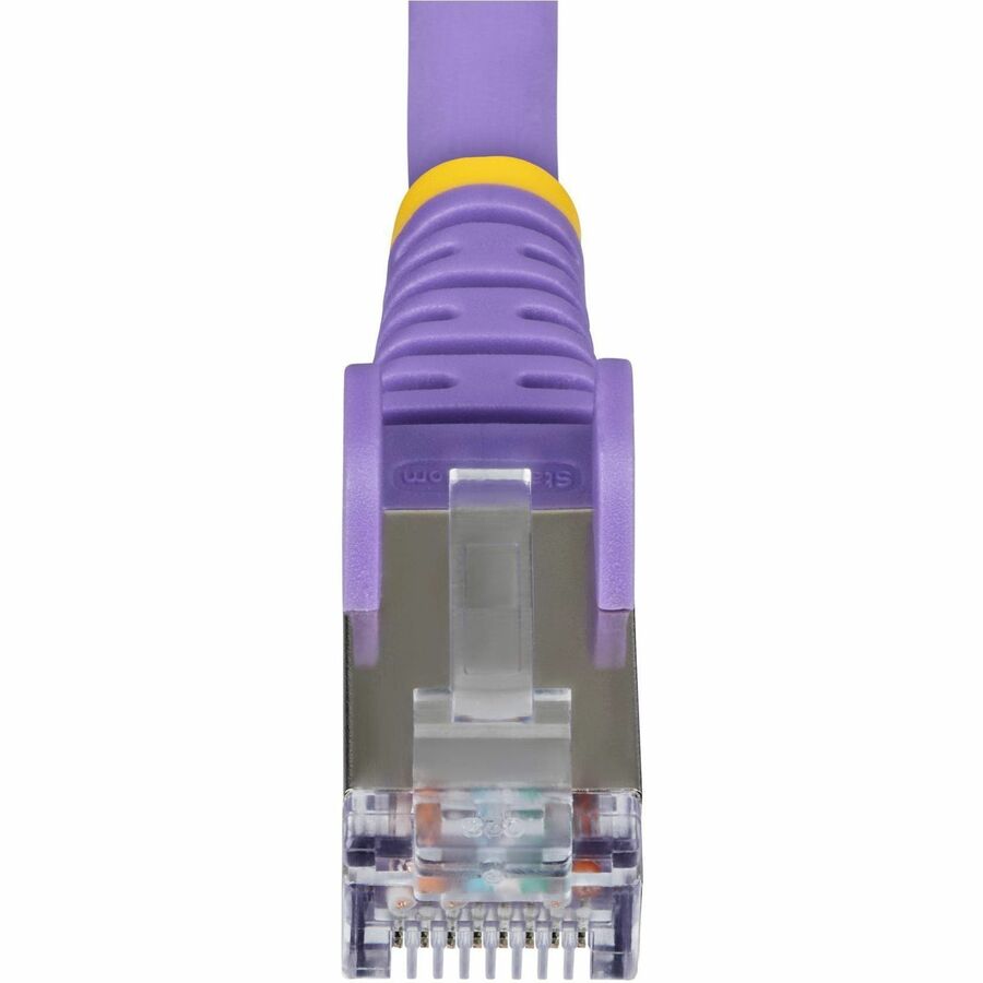 StarTech.com 6in Purple CAT6a Ethernet Cable, Snagless RJ45, 10G, 100W PoE, S/FTP, LSZH, 27AWG Pure Copper, 500MHz, Shielded Network Cord