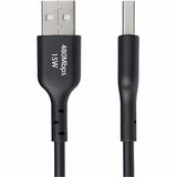 StarTech.com 6ft (1.8m) USB-A to USB-C Charging Cable, Charge & Sync, 3A, USB 2.0, TPE Jacket - Black USB Charging Cord