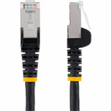StarTech.com 60in CAT6a Ethernet Cable, Black Low Smoke Zero Halogen (LSZH) 10 GbE 100W PoE S/FTP Snagless RJ-45 Network Patch Cord