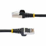 StarTech.com 60in CAT6a Ethernet Cable, Black Low Smoke Zero Halogen (LSZH) 10 GbE 100W PoE S/FTP Snagless RJ-45 Network Patch Cord
