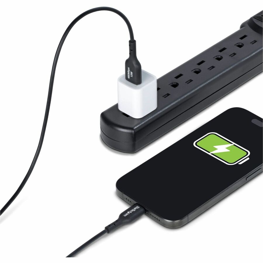StarTech.com 3ft (91cm) USB-A to USB-C Charging Cable, Charge & Sync, 3A, USB 2.0, TPE Jacket - Black USB Charging Cord