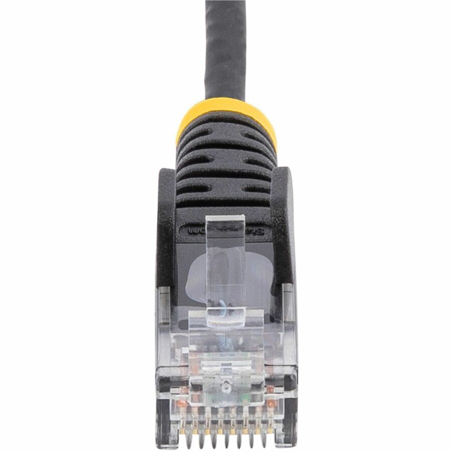 StarTech.com 15ft Black Slim CAT6 Ethernet Cable, Slim Snagless RJ45, UTP, LSZH, 28AWG Bare Copper, Slim Network Patch Cord, Fluke Tested