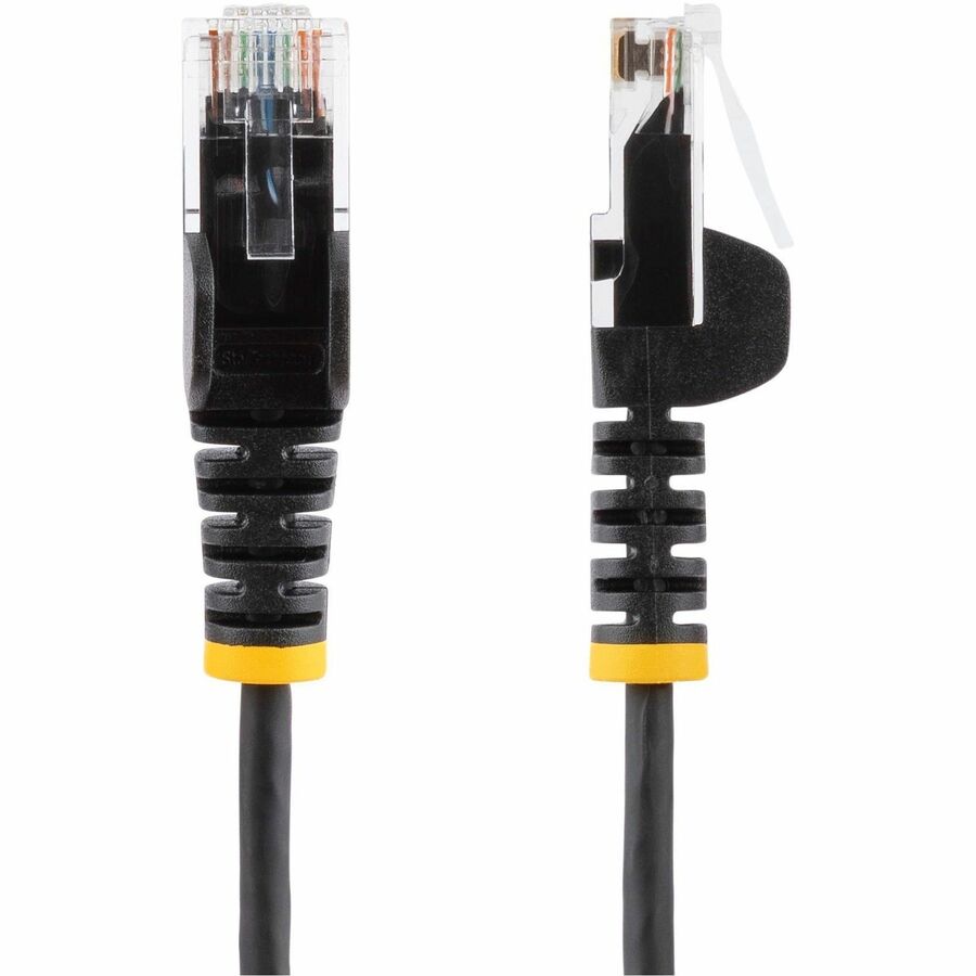 StarTech.com 15ft Black Slim CAT6 Ethernet Cable, Slim Snagless RJ45, UTP, LSZH, 28AWG Bare Copper, Slim Network Patch Cord, Fluke Tested