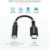 StarTech.com 5in (12.7cm) USB-C Audio Adapter to 3.5mm Headphone/Headset Jack, USB Type-C Aux Dongle, 32-bit DAC, For Laptop/Phone/Tablet