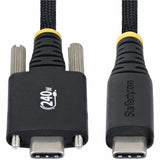 StarTech.com 10ft (3m) USB-C Charging Cable, Side Screw Locking, 240W (5A) PD EPR, Silicone Jacket w/Braid, Rugged USB 2.0 Cord, USB-IF
