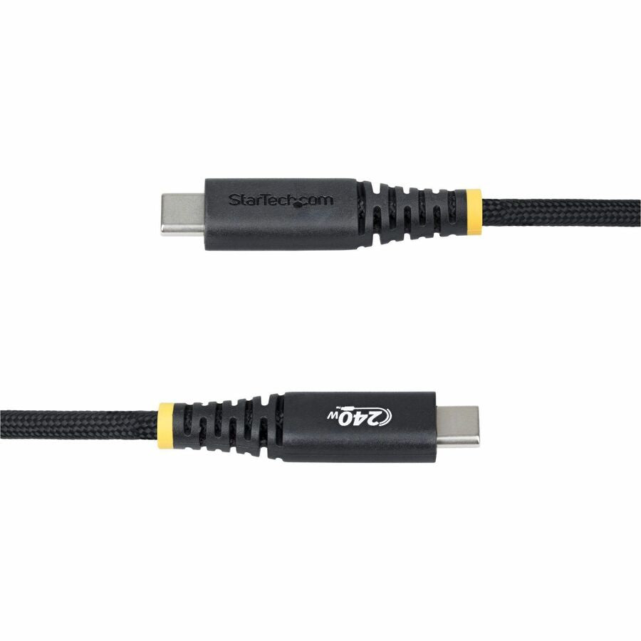 StarTech.com 6.6ft (2m) USB-C Charging Cable, Side Screw Locking, 240W (5A) PD EPR, Silicone Jacket w/Braid, Rugged USB 2.0 Cord, USB-IF