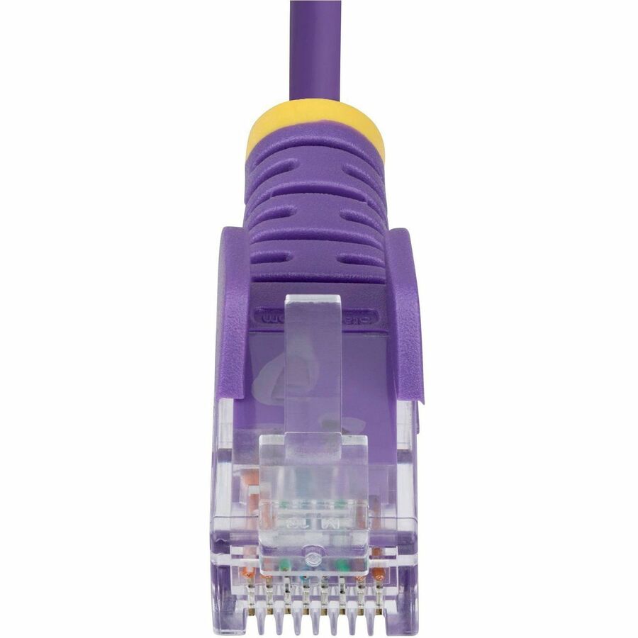 StarTech.com 2ft Purple Slim CAT6 Ethernet Cable, Slim Snagless RJ45, UTP, LSZH, 28AWG Bare Copper, Slim Network Patch Cord, Fluke Tested