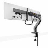 StarTech.com Desk Mount Dual Monitor Arm w/Crossbar, Up To 27" Display, VESA 75x75/100x100, Max 33lb/15kg, C-Clamp, Mechanical Spring, TAA