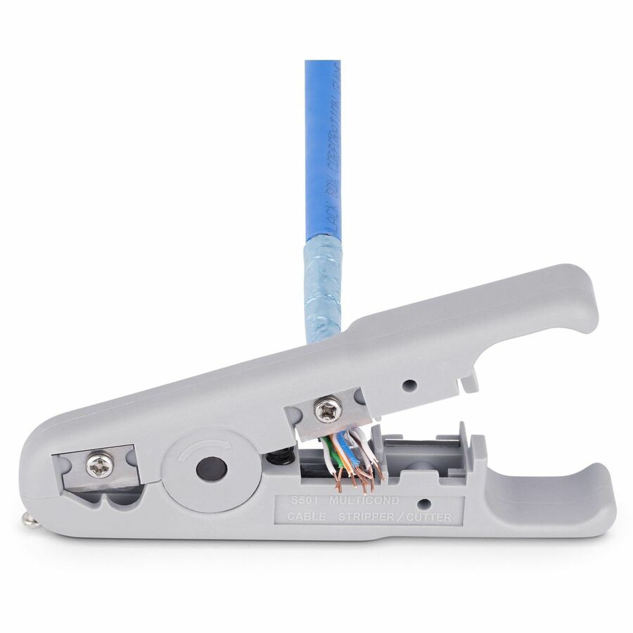 StarTech.com Network Cable Stripper and Cutter, Professional Wire Stripper for UTP/FTP/STP/Coax Cables, Rotary Wire Stripping/Cutting Tool