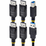 StarTech.com 6ft (1.8m) Dual-DisplayPort and USB 5Gbps KVM Cable, 4K 60Hz, Universally Compatible Combo Cable for KVM Switches