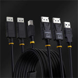 StarTech.com 6ft (1.8m) Dual-DisplayPort and USB 5Gbps KVM Cable, 4K 60Hz, Universally Compatible Combo Cable for KVM Switches