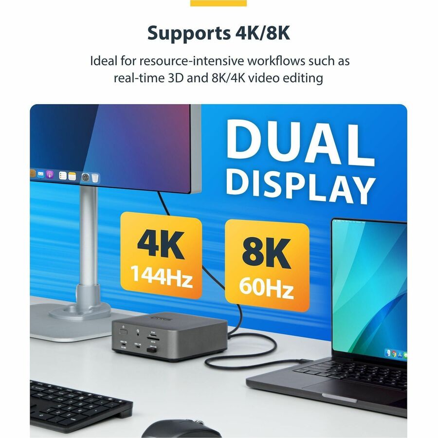 StarTech.com 2.6ft (80cm) Thunderbolt 5 Cable, 80Gbps/120Gbps, 240W PD, 8K 60Hz, Certified Thunderbolt Cable, Compatible w/TB4/USB-C