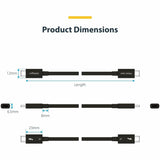 StarTech.com 2.6ft (80cm) Thunderbolt 5 Cable, 80Gbps/120Gbps, 240W PD, 8K 60Hz, Certified Thunderbolt Cable, Compatible w/TB4/USB-C