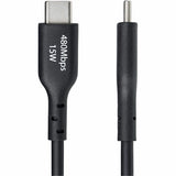 StarTech.com 1ft (30cm) USB-A to USB-C Charging Cable, Charge & Sync, 3A, USB 2.0, TPE Jacket - Black USB Charging Cord
