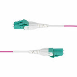 StarTech.com 30m (98ft) LC to LC (UPC) OM4 Multimode Fiber Optic Cable, Erika Violet, 50/125, 100G, Uniboot Fiber Jumper Cord, OFNR Riser