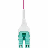 StarTech.com 5m (16ft) LC to LC (UPC) OM4 Multimode Fiber Optic Cable, Erika Violet, 50/125, 100G, Uniboot Fiber Jumper Cord, OFNR Riser