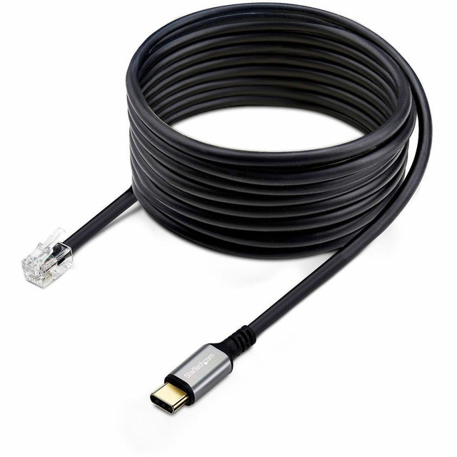StarTech.com USB-C to RJ9 Adapter for Office Phone Handset or Wired/Wireless Headset, Use Landline Hardware, 6ft (1.8m), Laptop/Desktop