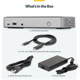 StarTech.com Triple-Monitor USB4 Docking Station, 4K 60Hz HDMI or DisplayPort, 6x USB Hub, 2.5GbE, 100W Charging, Driverless USB-C Dock