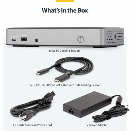 StarTech.com Triple-Monitor USB4 Docking Station, 4K 60Hz HDMI or DisplayPort, 6x USB Hub, 2.5GbE, 100W Charging, Driverless USB-C Dock