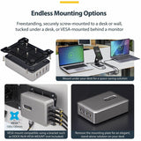 StarTech.com 4-Port Multi-Device USB-C Charger, 240W Total, 1-Port 140W EPR, Screw Locking Ports, Ideal for Boardrooms, 2x 10ft Cable Incl