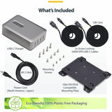 StarTech.com 4-Port Multi-Device USB-C Charger, 240W Total, 1-Port 140W EPR, Screw Locking Ports, Ideal for Boardrooms, 2x 10ft Cable Incl