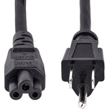 Câble d'alimentation StarTech.com pour ordinateur portable (1,8 m), NEMA 5-15P vers C5 (trèfle), 10 A 125 V, 18 AWG, cordon de remplacement pour ordinateur portable, câble d'alimentation