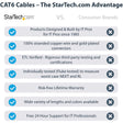StarTech.com 1ft CAT6 Ethernet Cable - Blue Molded Gigabit - 100W PoE UTP 650MHz - Category 6 Patch Cord UL Certified Wiring/TIA