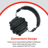 Califone 3068AV Switchable Stereo/Mono Over-Ear Headphones, 3.5mm and Adapter Plug, Black