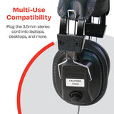 Califone 3068AV Switchable Stereo/Mono Over-Ear Headphones, 3.5mm and Adapter Plug, Black