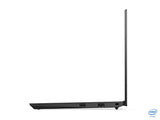 Side view of a laptop with Intel logo on a white background