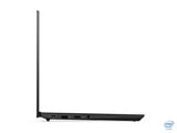 Black laptop on a white background with Intel logo